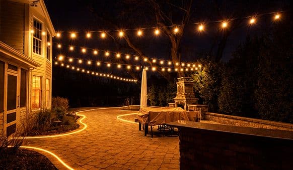 led patio lighting installation in minneapolis