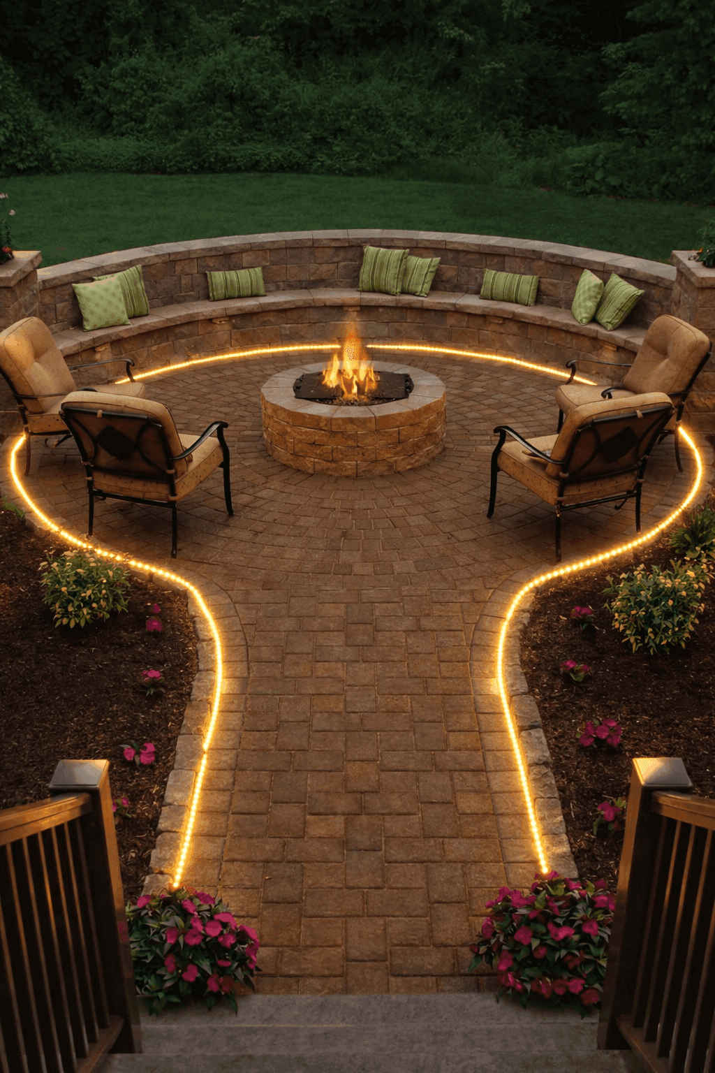 led fireplace lighting installation in minneapolis